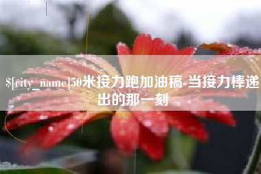 吴忠50米接力跑加油稿-当接力棒递出的那一刻