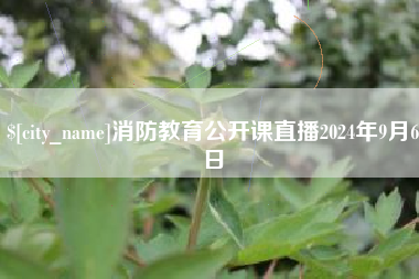 吴忠消防教育公开课直播2024年9月6日