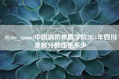 吴忠中国消防救援学院2021年四川录取分数线是多少