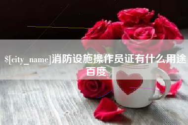 吴忠消防设施操作员证有什么用途百度