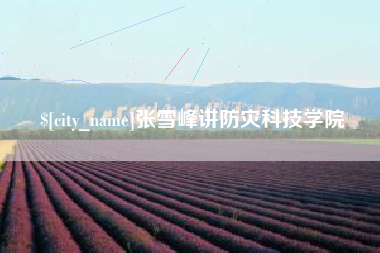 吴忠张雪峰讲防灾科技学院