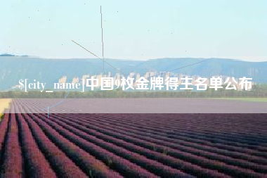 吴忠中国9枚金牌得主名单公布