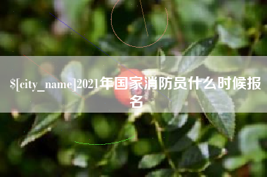 吴忠2021年国家消防员什么时候报名
