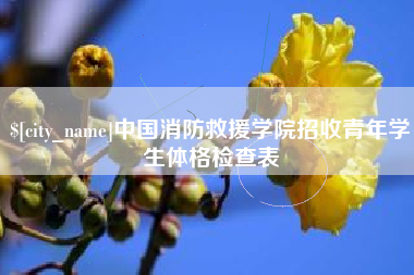 吴忠中国消防救援学院招收青年学生体格检查表